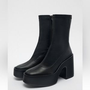 ✨SALE✨ ZARA PLATFORM HEELED ANKLE BOOTS ✨SALE✨